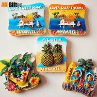 ▫ 3D Souvenirs Hawaii Beach Sunrise View Resin Magnetic Refrigerator Magnet Travel Souvenir Kitchen Home Decoration Fridge Sticker