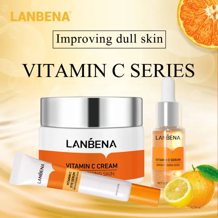 LANBENA Vitamin C Whitening Set Face Serum Eyes Cream Facial Cream