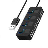 [HOT HAIXWLXKWW 589] 4พอร์ต USB 2.0 Data Hub พร้อมสวิตช์ไฟแต่ละตัวใช้อะแดปเตอร์ Usb2.0พร้อมสำหรับ