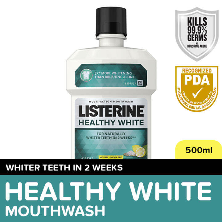 Listerine Mouthwash Healthy White 500ml Lazada PH