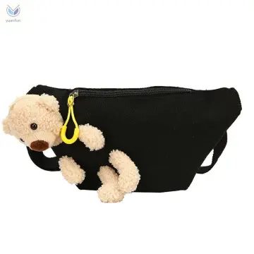 Teddy Bear Furry Fanny Pack Hip Bag Shoulder Sling Waist Belt