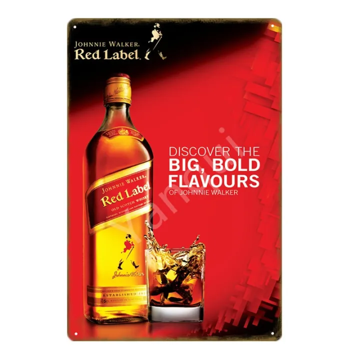 New Keep Walking Johnnie Walker Whiskey Beer Metal Tin Signs Red