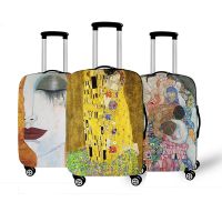 Gustav Klimt Oil Painting Luggage Case Ladies Travel Kiss Tear La Virgen Luggage Case Cover with Elastic Dust Cover