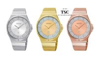 SEIKO Japan นาฬิกาผู้หญิง คริสตัลแท้SWAROVSKI ระบบQUARTZ ประกันศูนย์ไซโก้