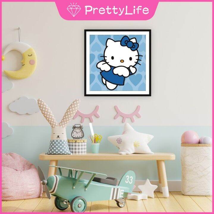 pl-5d-ภาพวาดเพชรใหม่เต็มเพชร-hellokitty-diy-เพชรเย็บปักถักร้อยภาพวาดตกแต่งปักครอสติคริสตัลจิตรกรรม30x30เซนติเมตรอะคริลิเพชรภาพจิตรกรรมฝาผนัง