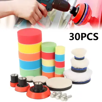 Car Foam Drill Polishing Pad Kit 1/2/3 inch Buffing Pads Sponge Set Sponge  Drill Power Tool Headlight Wheel Polisher