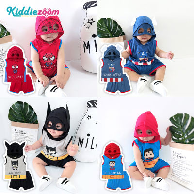Kiddiezoom Baby Boy Clothing Set Hooded Tank Top + Short Pant Cartoon Super Hero Children Clothing fw1
