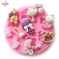 【CW】 Baby Car Bear Silicone Fondant Chocolate Resin Molds Tools Baking Pastry Cup Decorating