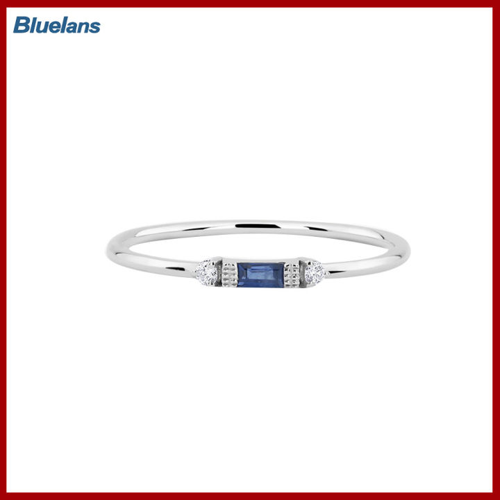 Bluelans®ของขวัญเครื่องประดับแหวนตัวอักษรงานแต่งงานหมั้นเลี่ยมเพชรสังเคราะห์สำหรับผู้หญิงแฟชั่น