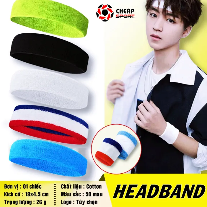 Headband Băng Đô Đầu Thể Thao Băng Trán Thấm Chặn Mồ Hôi Dùng Cho Tập Gym,  Chạy Bộ, Bóng Rổ, Tennis 