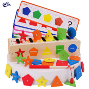 Skdk Trẻ Em đồ chơi bằng gỗ Khối Cảm Giác Phân Loại Tập Thể Dục hình khối