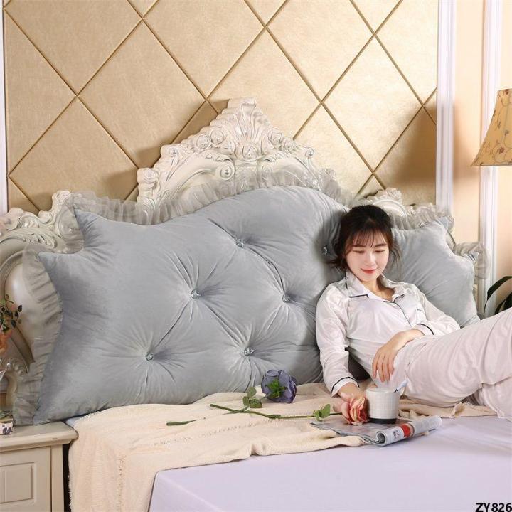 ถือหัวเตียง-เบาะหัวเตียง-หมอน-หมอนบนเตียง-เบาะนุ่ม-เบาะรองหลังเจ้าหญิง-เบาะรองหัวเตียงขนาดใหญ่สไตล์เกาหลี-สามเหลี่ยม