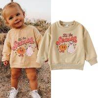 【HOT】¤►™ 2022-08-30 Lioraitiin 0-5Years Toddler Baby Boy Clothing Sleeve Cartoon Pumpkin Printed Sweatshirt