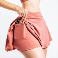 Cloud Rise Workout Tennis Skirts for Women Gym Golf Running Yoga Pantskirt SEXY Sports Fitness Pocket Shorts High Waist Skort