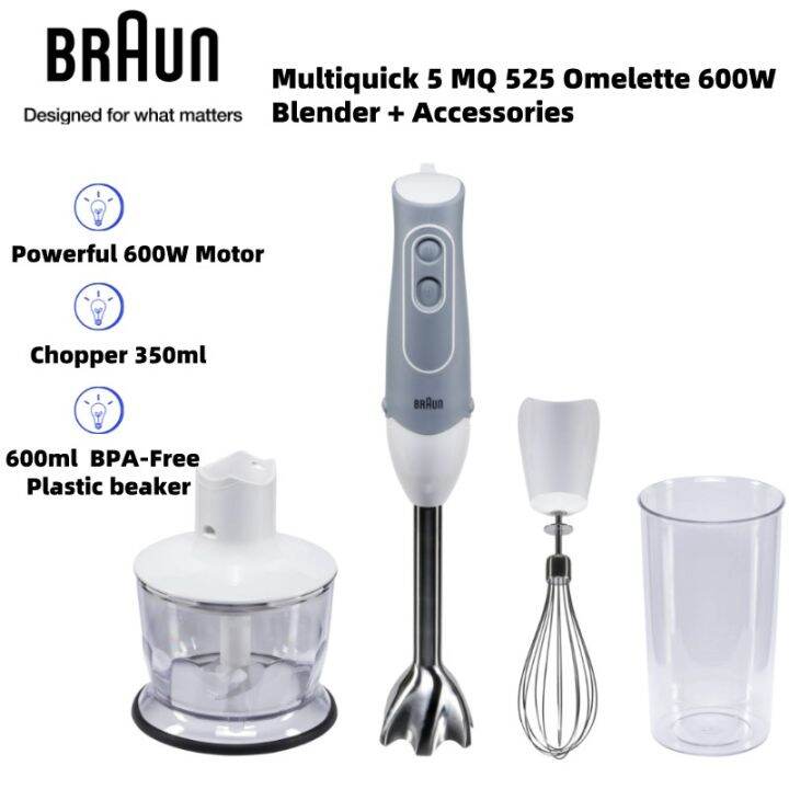 Braun Multiquick 5 MQ 525 Omelette 600W Blender + Accessories | Lazada