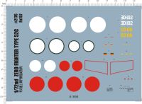 Detail Up 172 WW II Japan Zero Fighter Type 52c Carrier-Based Model Kit Decal