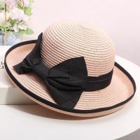 Ms summer hat han editn edge eleg bow fisherman hat outg is prted bask sun hat hoy bea hat