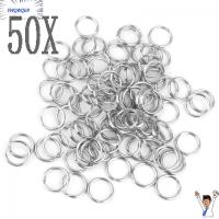 FWQWQER 50PCS 15mm เข็มกลัด ตัวเชื่อมต่อ สแตนเลส ห่วงห่วง แยกพวงกุญแจ พวงกุญแจ