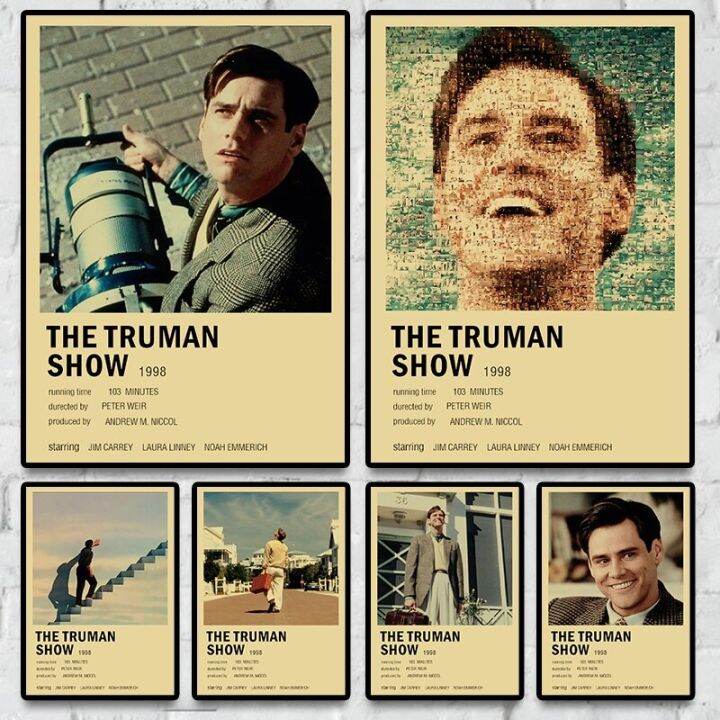 วินเทจนิยายวิทยาศาสตร์โปสเตอร์ภาพยนตร์-the-truman-show-คราฟท์ผ้าใบพิมพ์สำหรับห้องครอบครัว-บาร์ตกแต่งผนัง-ศิลปะจิตรกรรม