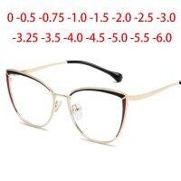 【New】 Anti Blue Light Cat Eye แว่นตาผู้หญิงสายตาสั้นเลนส์ Photochromic แว่นตา Diopter 0 0.5 0.75 1.0 2.0ถึง6.0