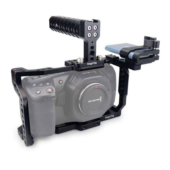 MAGICRIG BMPCC 4K 6K Camera Cage W/ NATO Rail Cold Shoe Top Handle T5 ...