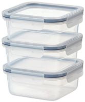 กล่องเก็บอาหาร, สี่เหลี่ยมจัตุรัส/พลาสติก750 มล./ 3 กล่อง (Food container, square/plastic750 ml/ 3 pieces)