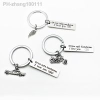 Drive Safe Hand I Love You Car Motorcycle Wing Metal Fashion Popular Keychain Family Key Ring Trendy Keychain Gift For Friends