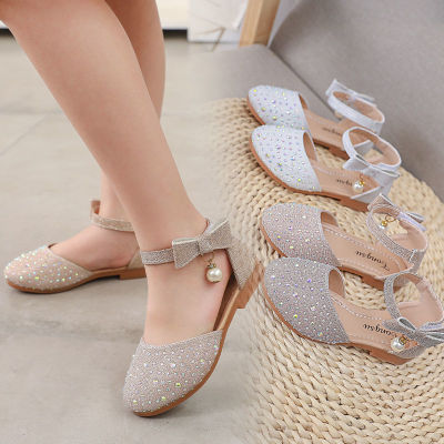 Girls Princess Sandals Baby Shoes 2023 Brand New Kids Shoes for Wedding Party Bling Summer Flat Sandals Fashion Breathable 2023