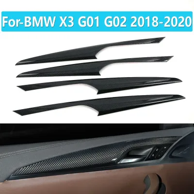 4 Pcs Car Inner Door Strip Trim Cover Inner Door Handle Trim Strip for-BMW X3 G01 G02 2018-2020