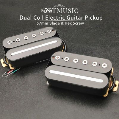 กีต้าร์ไฟฟ้าใบมีด Humbucker/สกรูหกเหลี่ยมปรับกีตาร์ Pickup คอยล์คู่พร้อม4หัว/ขดลวดแยกสีดำ