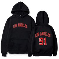Los Angeles 91 Print Hoodie LosAngeles Regular High Quality Mens Sweatshirts Fashion Style Hoodies Man Black Hooded Sweatshirt