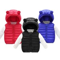 【YP】 2022 crianças para baixo algodão com capuz colete quente inverno sem mangas da criança meninas meninos jaqueta outwear infantil bebê queda roupas