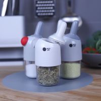 hotx【DT】 Multifunctional spoon cap integrated seasoning bottle 2 1 sealed tank kitchen Household salt