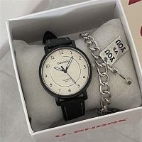 Special watches for civil service examinations for boys and girls middle and high school students Korean version simple retro Hong Kong style belt quartz watch