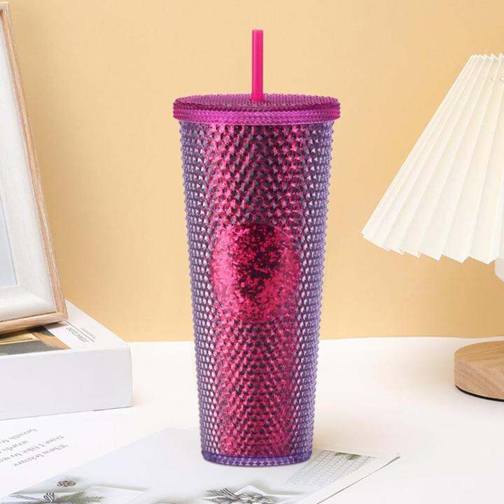 cute-barbie-pink-studded-tumbler-water-cup-water-bottle-plastic-double-cup-straw-m1g3