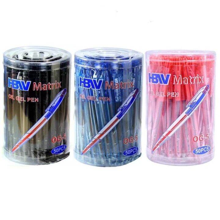 Original 50pcs/box HBW Matrix Retractable OG-5 Ballpen Black/red/blue ...