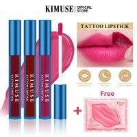 Iomlss KIMUSE เครื่องสำอางเมคอัพลิปกลอสกันน้ำลอกออกลิปสติกแทททูคงทนลิปทินท์สีชมพู