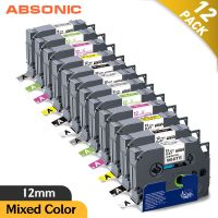 Absonic 12PK 12mm Label Tape Compatible for Brother 231 231 for 335 PT-D210 PT-D600 PT-H100 Labeler