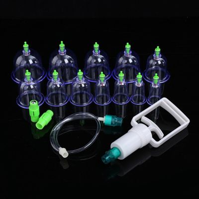 ‘；【-； 6/12Pcs Cupping Therapy Set Vacuum Cupping Massager For Body Anti Cellulite Suction Cup Pump ABS Thick Cans Massage Therapy Cups