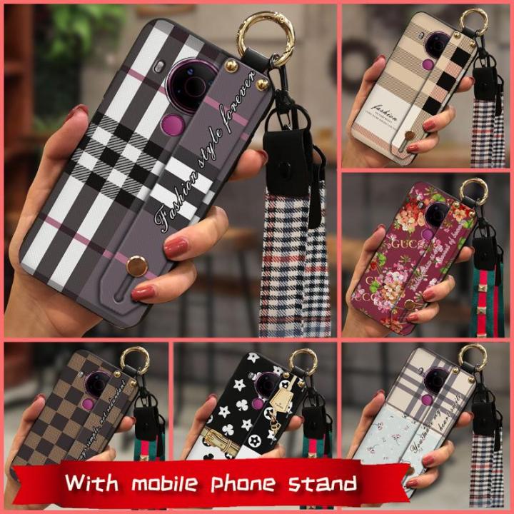 anti-knock-simple-phone-case-for-nokia-5-4-cute-tpu-classic-original-phone-holder-soft-plaid-texture-soft-case-cartoon