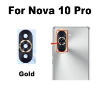 ฝาปิดเลนส์กระจกกล้องถ่ายรูปด้านหลัง10 PRO ของแท้สำหรับ Huawei Nova ด้านหลังพร้อมกาวอะไหล่ทดแทนอะไหล่เปลี่ยนเทป