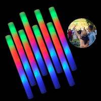 [Ricky Lighting] 5Pc Glow Sticks โฟม LED สีสันสดใสพร้อมไฟ RGB LED Sticks Glowging In The Dark Props สำหรับ Match Bar Bachelor Party Decor