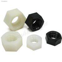 ﹊✆✿ 5-50pcs Black White High Quantity Nylon Plastic Metric Thread Hex Hexagon Flat HeadNut For M2 M3 M4 M5 M6 M8 M10 M12 Bolt Screw