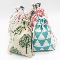 5Pcs/Lot 10x14cm Linen Cotton Bags Small Drawstring Candy Gift Bag Pouches Christmas Bracelets Charms Jewelry Packaging Bags