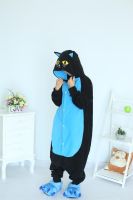 Kigurumi Midnight Cat Onesies ชุดนอนแมวดำสำหรับ Unisex ผู้ใหญ่ชุดนอนคอสเพลย์เครื่องแต่งกายสัตว์ Onesie ชุดนอน Jumpsuit