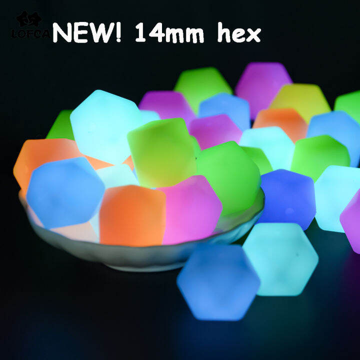 lofca-10pcs-mini-hexagon-silicone-beads-14mm-teether-baby-teething-beads-bpa-free-baby-silicone-toys-for-necklace-making