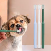 แปรงสีฟันขนนุ่มสำหรับสุนัขแมวแปรงขนอ่อนปกป้องทำความสะอาดฟันให้ความสดชื่น Sikat Gigi Anjing ดูแลช่องปาก360องศาสำหรับสัตว์เลี้ยง