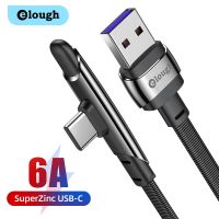 6A Elough 66W สายไฟ USB,สายเคเบิ้ล Type C สำหรับ Huawei P40 Mate 40 30 Pro ที่ชาร์จความเร็วสูง USB-C สำหรับ Xiaomi Mi 10 Samsung