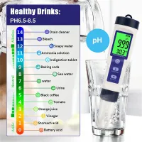 5 In 1 Salinity PH Temp EC มิเตอร์ TDS เครื่องทดสอบเกลือในสระว่ายน้ำเครื่องทดสอบค่า PH ในเครื่องวัดสารละลายแบบดิจิตอลสำหรับน้ำเค็มในสระตัวทดสอบคุณภาพน้ำสำหรับสระว่ายน้ำอ่างน้ำร้อนสปาตู้ปลา