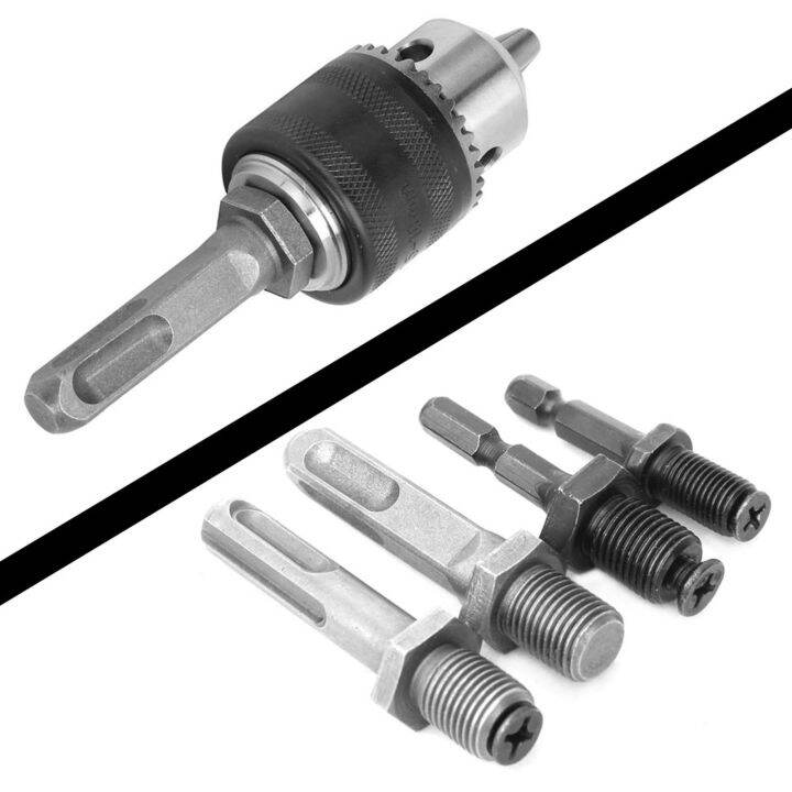 【ลดล้างสต๊อก】4 ชิ้น เจาะ Chuck เชื่อมต่อ Square Hex Round Shank Adapter